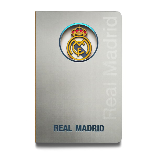 Cuaderno Oficial Real Madrid en 3D Gris (A6)