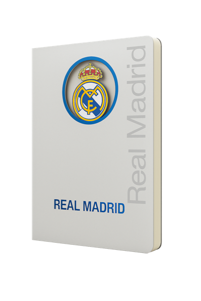 Cuaderno Oficial Real Madrid en 3D Gris (A5)