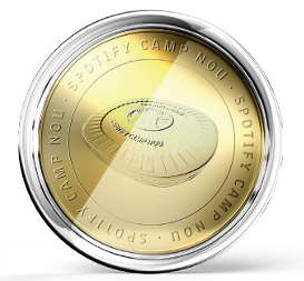 Moneda Oficial FC Barcelona Coleccionable Estadio Oro