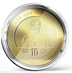 Moneda Oficial FC Barcelona Coleccionable Lamine Yamal Oro