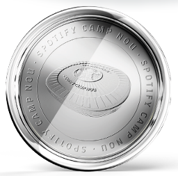 Moneda Oficial FC Barcelona Coleccionable Estadio Plata