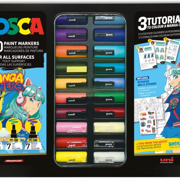 MALETA POSCA METÁLICA 20P MANGA