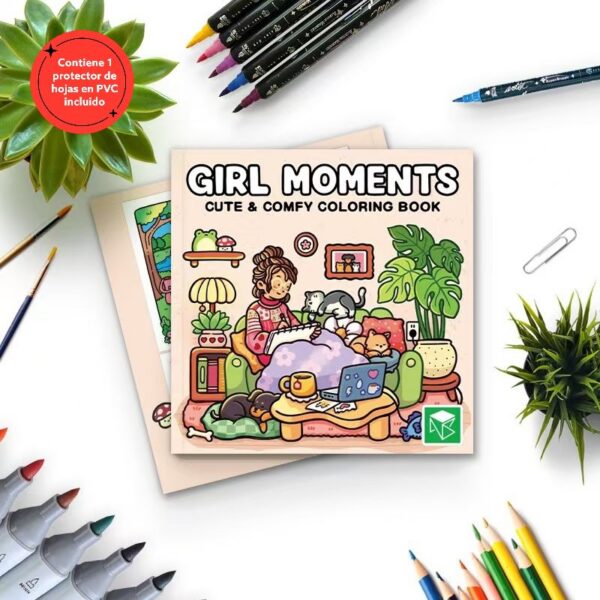 LIBRO DE MODA RRSS PARA COLOREAR GIRLS MOMENTS 48 PÁGINAS