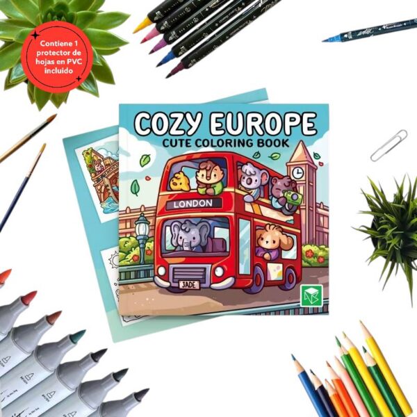 LIBRO DE MODA RRSS PARA COLOREAR COZY EUROPE 48 PÁGINAS