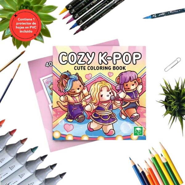 LIBRO DE MODA RRSS PARA COLOREAR COZY K-POP 48 PÁGINAS