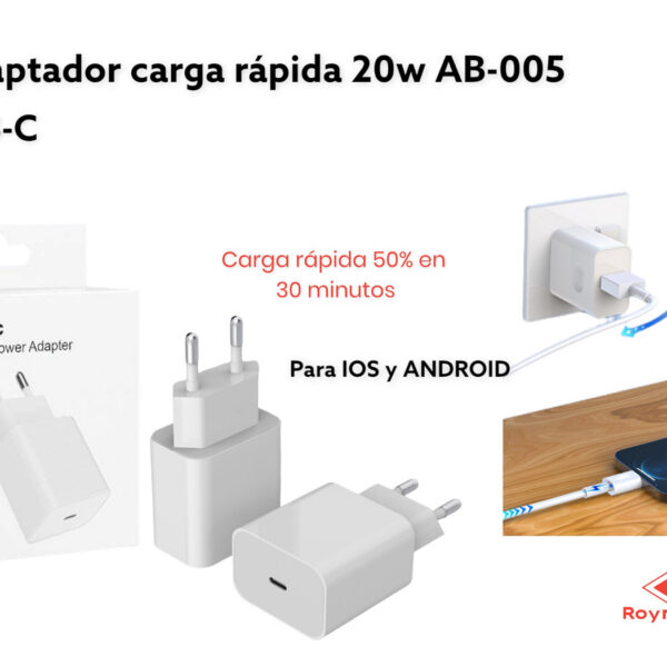 ADAPTADOR CARGA RAPIDA 20W USB-C
