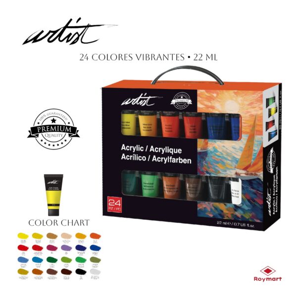 MALETIN ARTIST 24 COL PINTURA ACRILICA 22ML