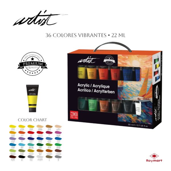 MALETIN ARTIST 36 COL PINTURA ACRILICA 22ML