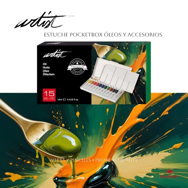 ESTUCHE 15 PZAS POCKETBOX PINTURA AL OLEO 12 ML