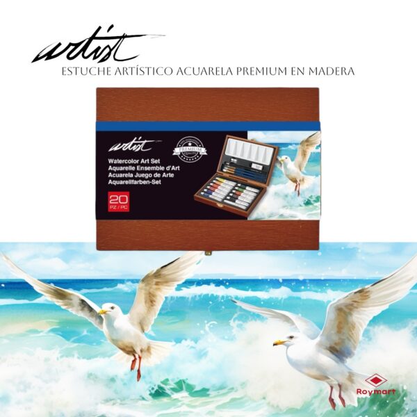 ESTUCHE MADERA ARTIST ACUARELAS,20 PIEZAS