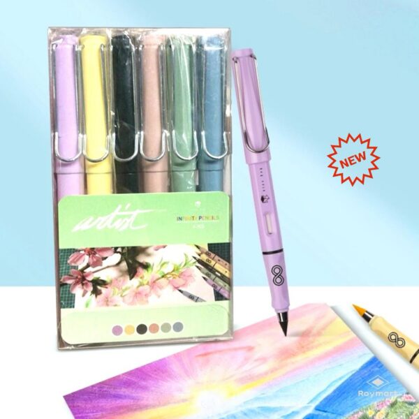 ESTUCHE 6 LAPICES INFINITOS PASTEL