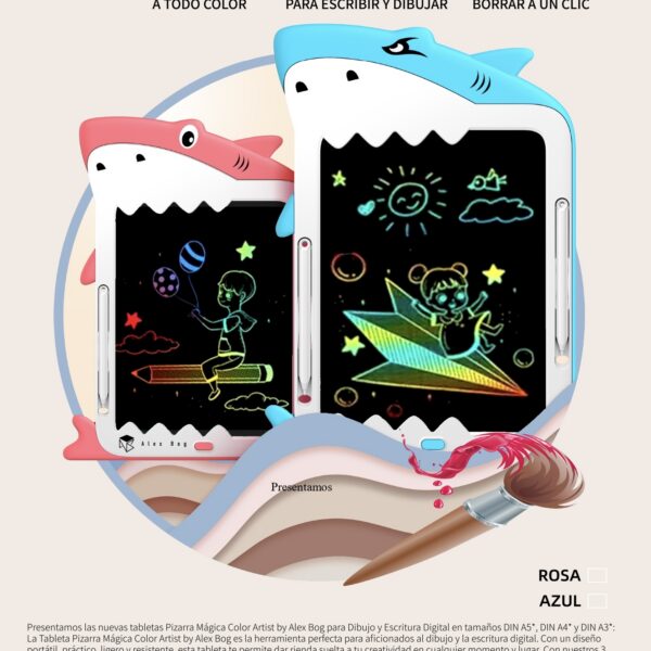 PIZARRA MAGICA LCD A4 SHARK,2 COLORES