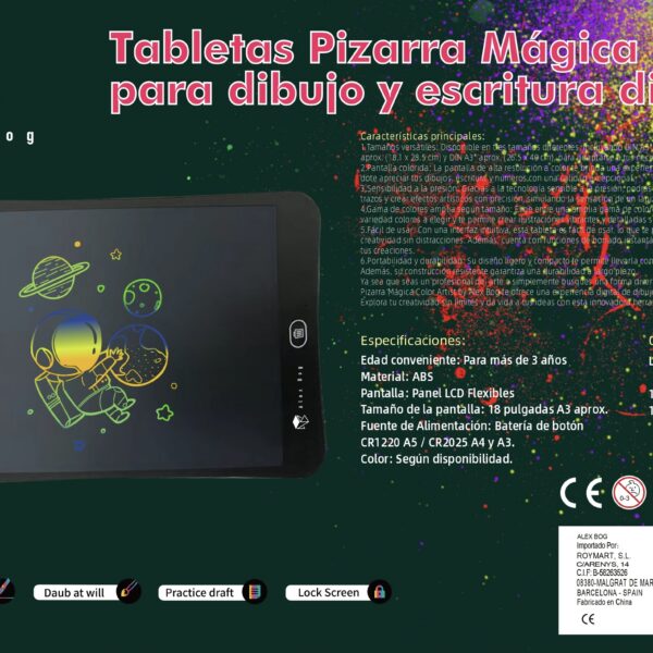 PIZARRA MAGICA LCD A3 COLOR,3 COLORES