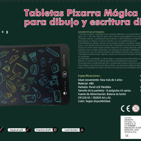 PIZARRA MAGICA LCD A5 COLOR,5 COLORES