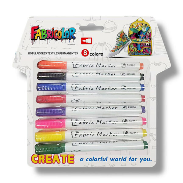 BLISTER 8 ROTULADORES FABRIC COLOR TEXTIL PERMANENTES