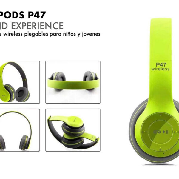 AURICULARES WIRELESS PLEGABLES kIDS, 5 COLORES