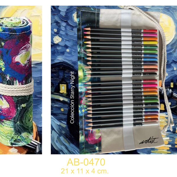 BOX TELA 24 LAPICES PREMIUM C/ GOMA Y AFILALAP.