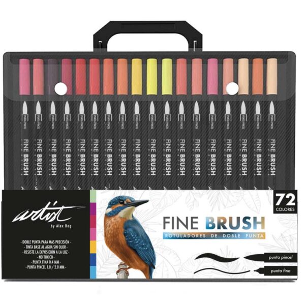 MALETIN 72 ROTULADORES FINE BRUSH CREATIVE 2 PUNTA
