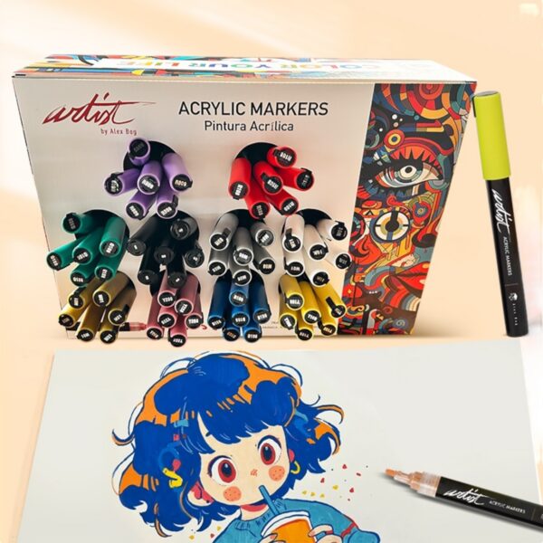 EXP.60 ACRYLIC MARKER PEN,10 COLORES