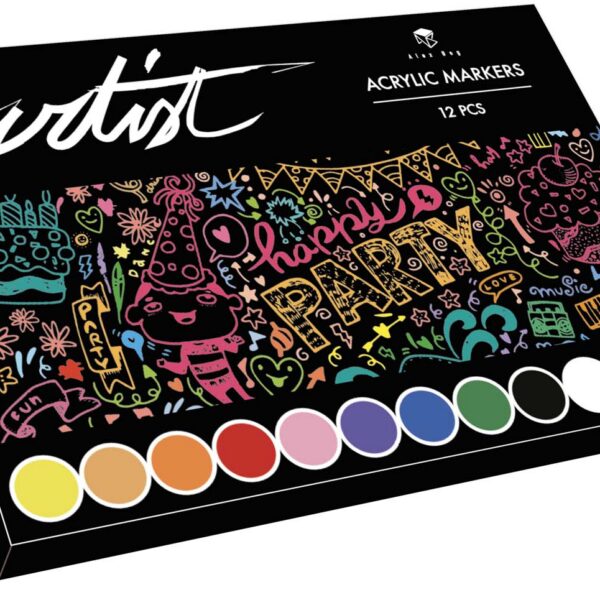 ESTUCHE ACRILICOS GAMA ARTIST,12 COLORES