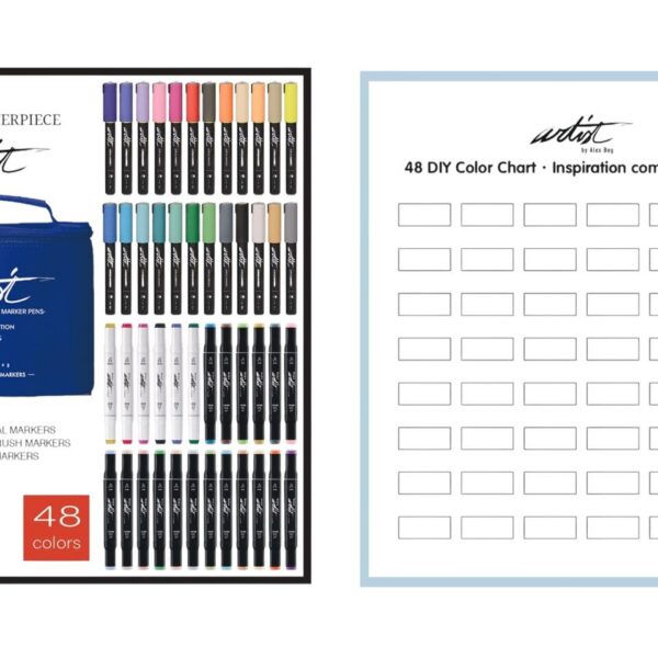 ESTUCHE ACRILICOS ALCOHOL MARKERS 48 COLORES