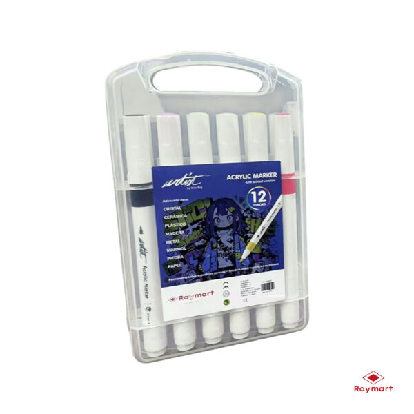 ESTUCHE MALETIN ACRILICOS PRIME PRICE 12 COLORES