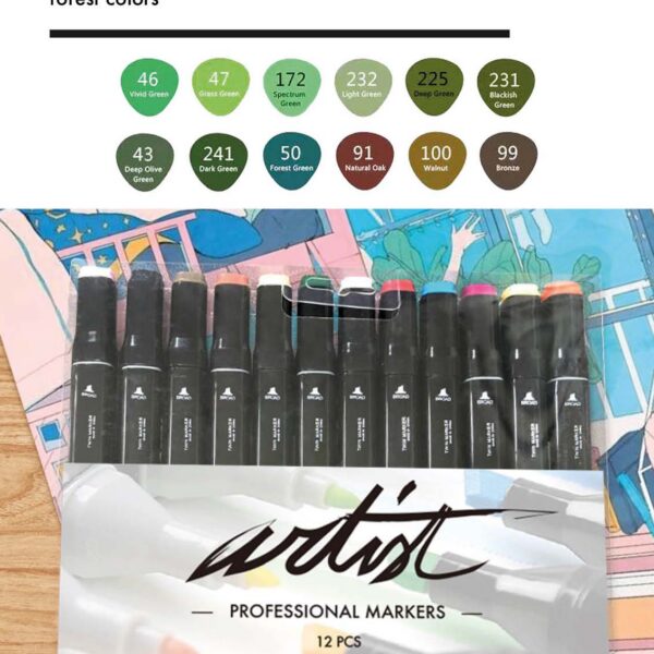 ESTUCHE GAMA ARTIST 12 FOREST COLORS