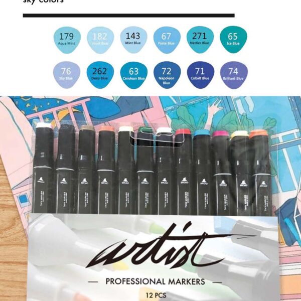 ESTUCHE GAMA ARTIST 12 BLUE COLORS