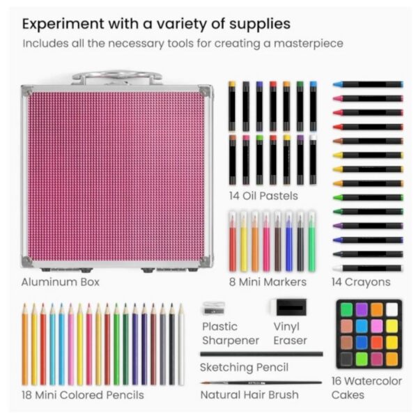 MALETA ART STUDIO ARTIST 75 PCS ALUMINIO,2 COL.