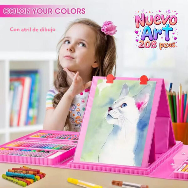 MEGA SET 208 PZAS.ATRIL DIBUJO ROSA