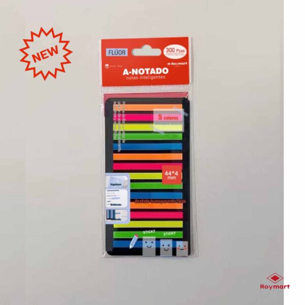 PAQUETE 300 NOTAS SEÑALADORAS ACETATO TRANSPARENTE