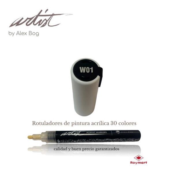 ESTUCHE 12 ROTUL.ACRILICO W01 BLANCO