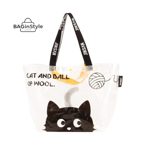 PP WOVEN BAG GRANDE CAT AND BALL OF WOOL