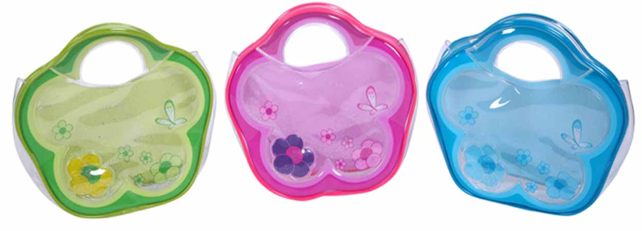 BOLSA PLASTICO PEQUEÑA FASHION CON ASA,3 COL.