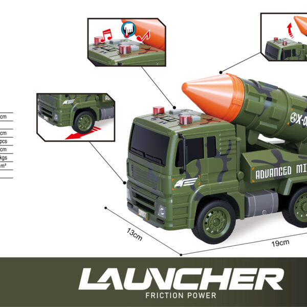 CAMION MILITAR LANZAOBUSES ESC. 1:20 LUZ Y SONIDO