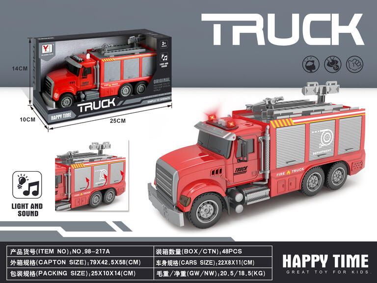 CAMION BOMBEROS CLASICO CON LUZ Y SONIDO