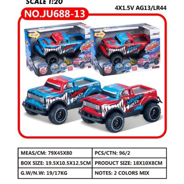 COCHE FRICCION TIPO PICK UP ,2 COLORES