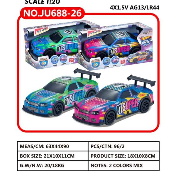 COCHE FRICCION TIPO INDYCAR ,2 COLORES