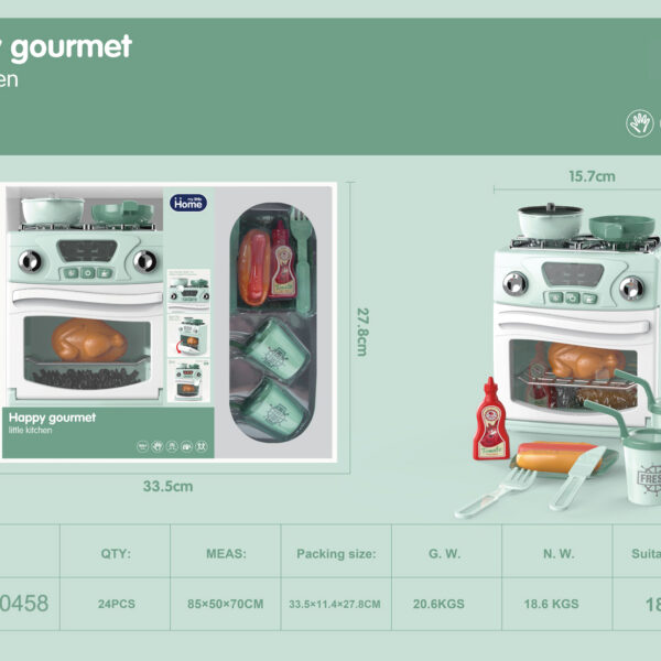 COCINA HAPPY GOURMET VERDE CON LUZ Y SONIDO