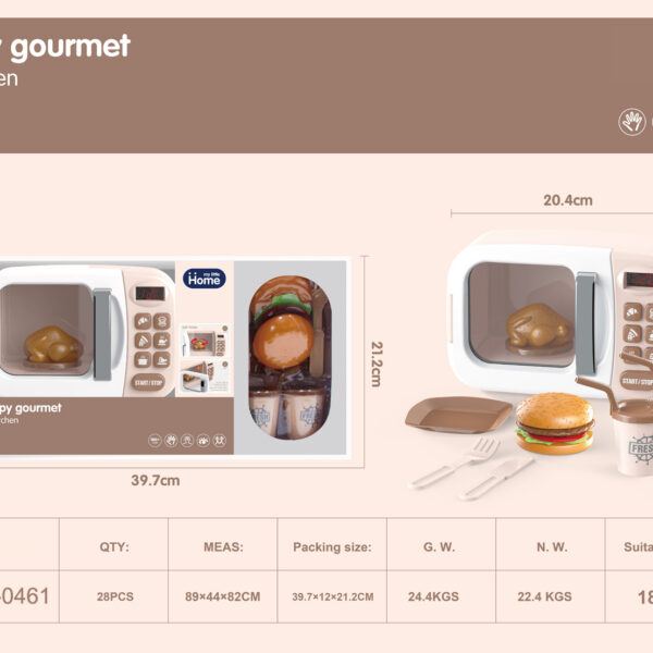 MICROONDAS HAPPY GORMET MARRON,LUZ Y SONIDO