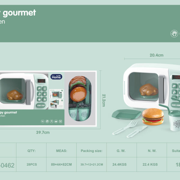 MICROONDAS HAPPY GOURMET VERDE ,LUZ Y SONIDO