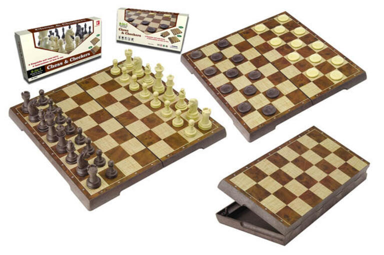 JUEGO SOBREMESA 2 EN 1 AJEDREZ/DAMAS