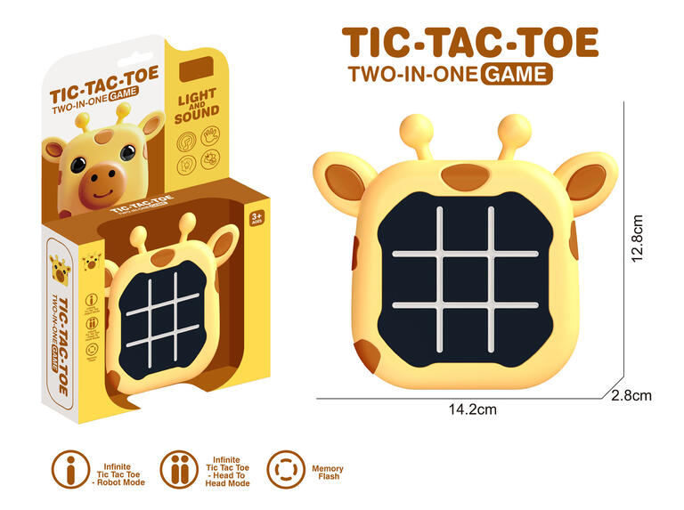 JUEGO TIC TAC TOE 2 EN 1 JIRAFFE LUZ Y SONIDO