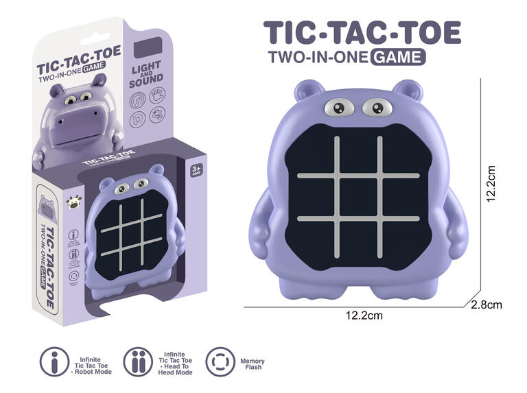 JUEGO TIC TAC TOE 2 EN 1 HIPPO LUZ Y SONIDO
