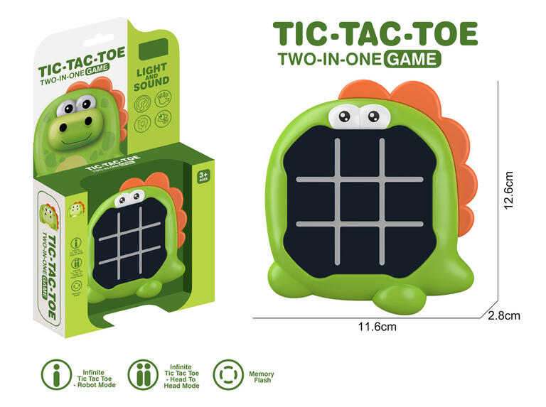 JUEGO TIC TAC TOE 2 EN 1 DINO LUZ Y SONIDO