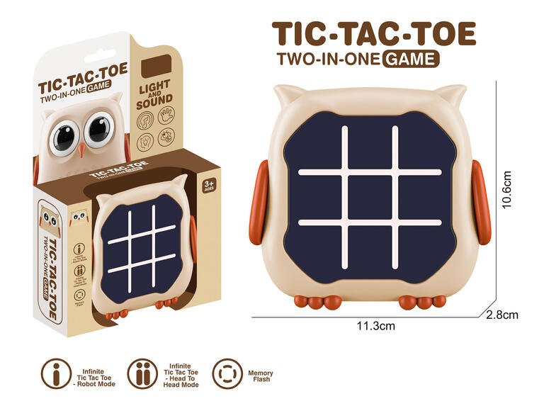 JUEGO TIC TAC TOE 2 EN 1 OWL LUZ Y SONIDO