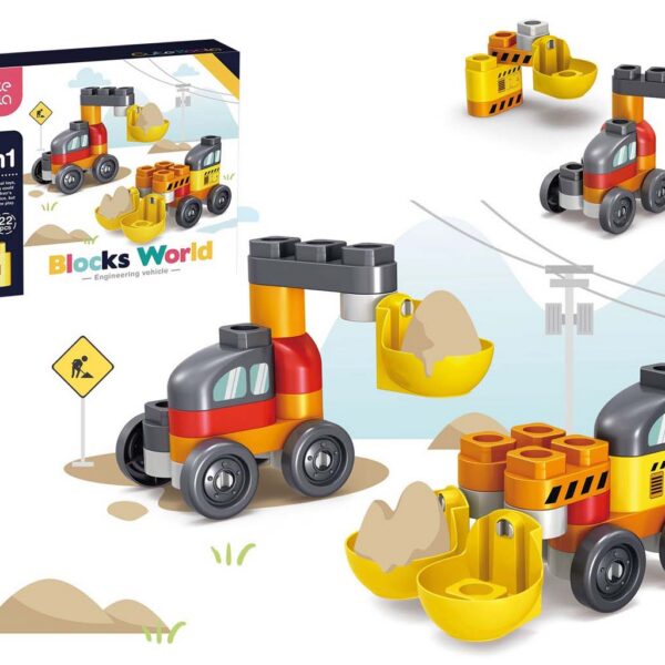 SET MONTAJE BLOQUES EXCAVADORA 22 PIEZAS 2 EN 1