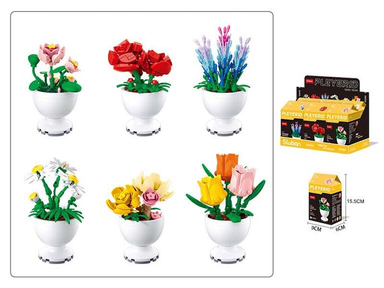 BRIC SET 6 PIEZAS FLOWERS