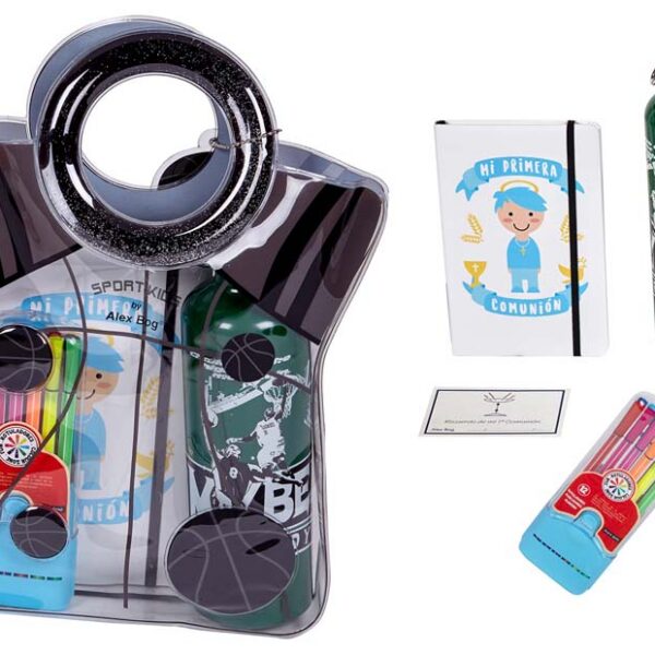 LIBRETA A5 COMUNION,BOLIS COL.Y CANTIMPLORA BOY