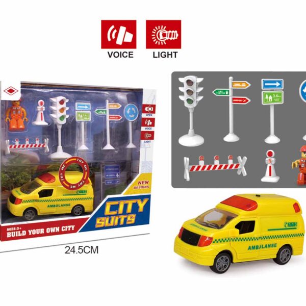 SET COCHE AMBULANCIA CON COMPLEMENTOS